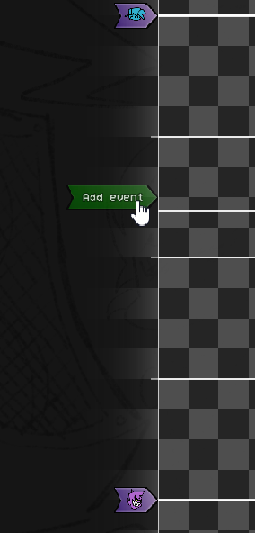 Image showing the add event button that appears when you hover on the left side of the chart editor